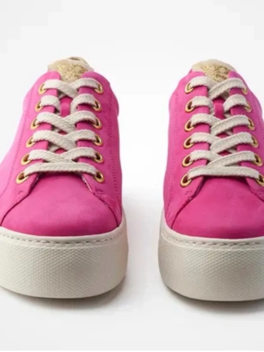 Paul Green Hot Pink Platform Sneaker with Cream Accents - Picture 2 of 8